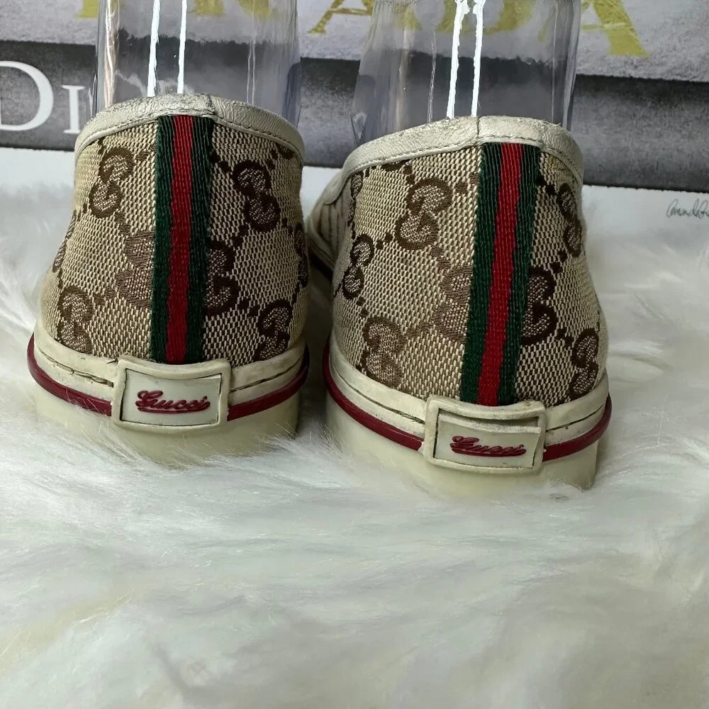 ❌SOLD❌ Authentic Gucci Signature GG Canvas Ballet Slip Flats - Sz 9 - Picture 5 of 15